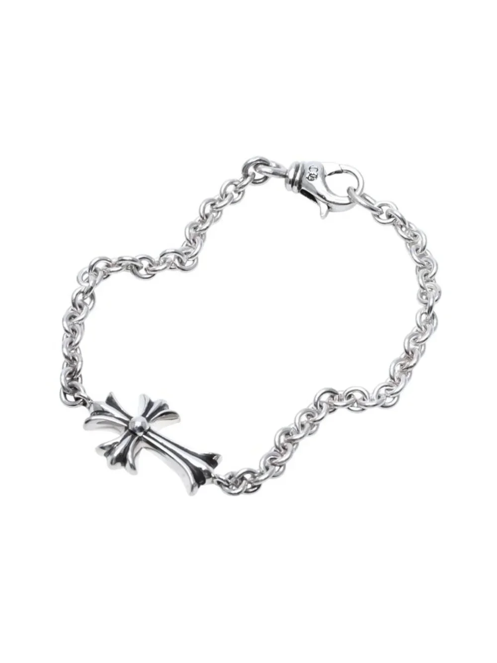 Chrome Hearts Tiny CH Cross Chain Bracelet 925 Sterling Silver NE